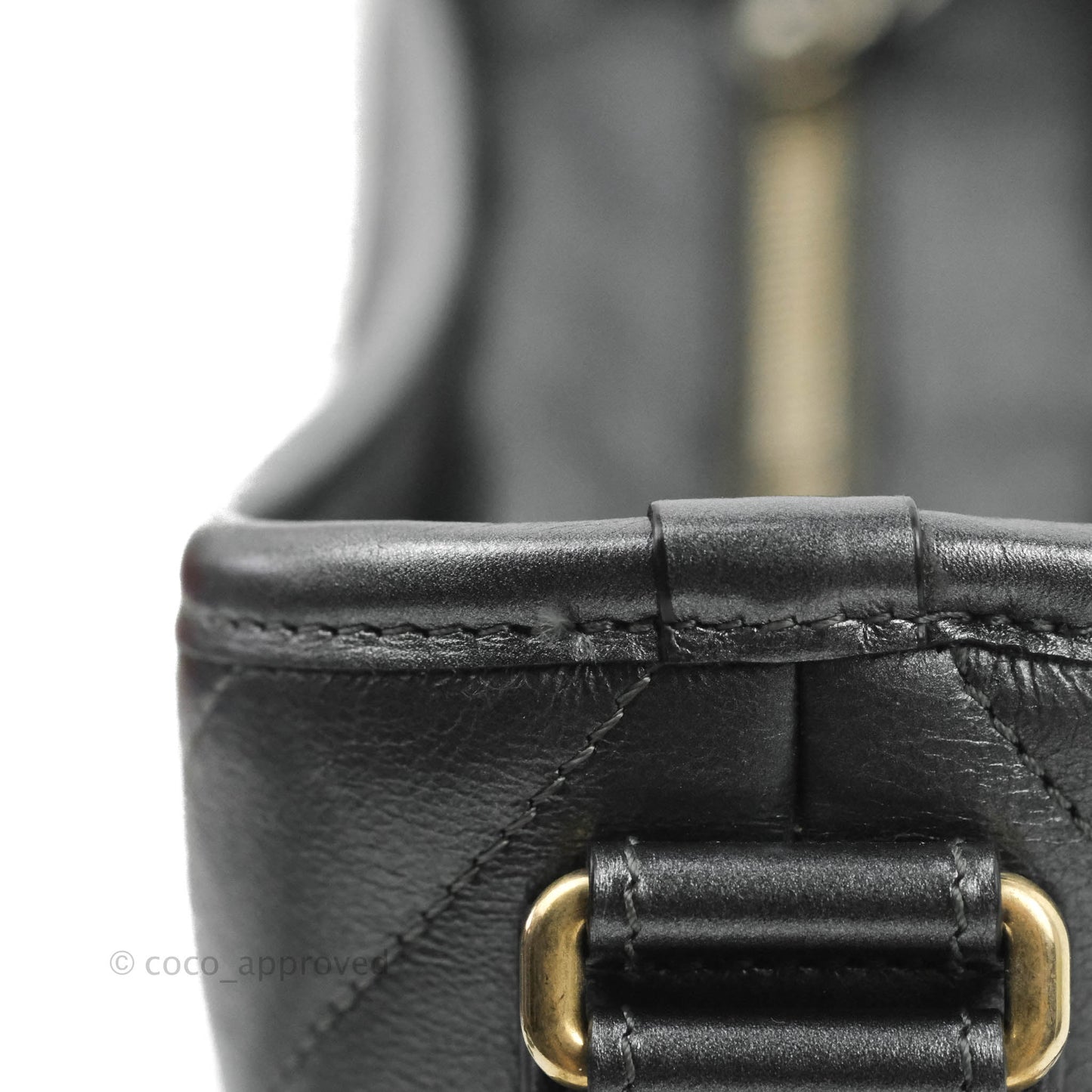Chanel Chevron Small Gabrielle Hobo Iridescent Dark Grey Calfskin Mixed Hardware