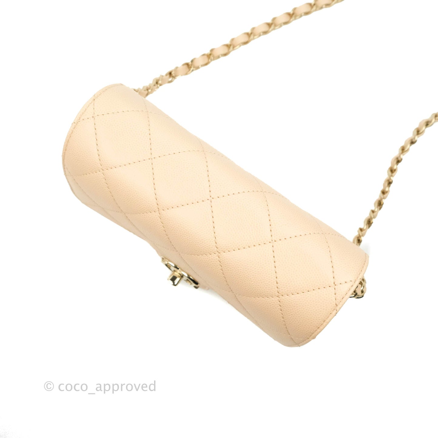 Chanel Quilted Small Like The Wallet Flap Light Beige Caviar Light Gold Hardware 22C