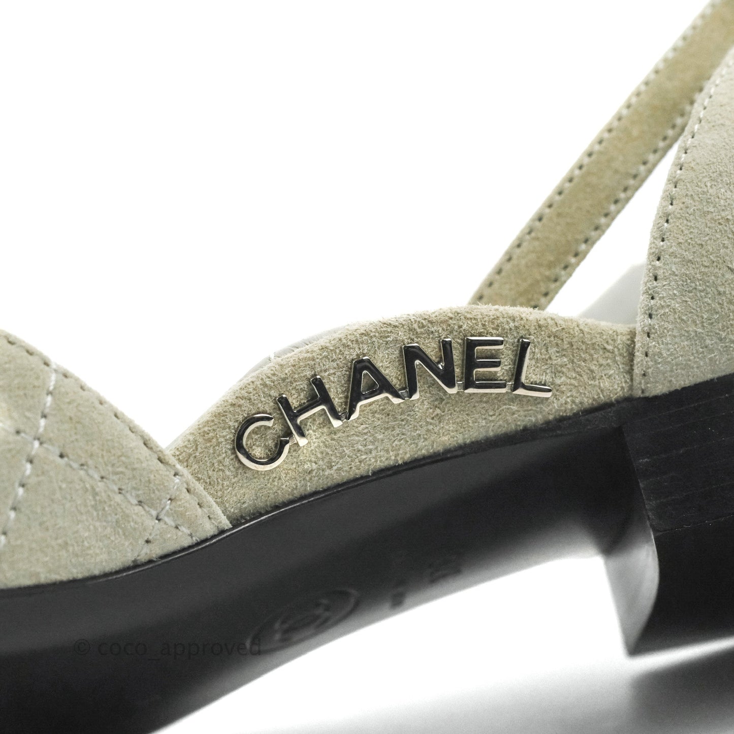 Chanel Suede Ballerina With Heels Grey Black Size 37C