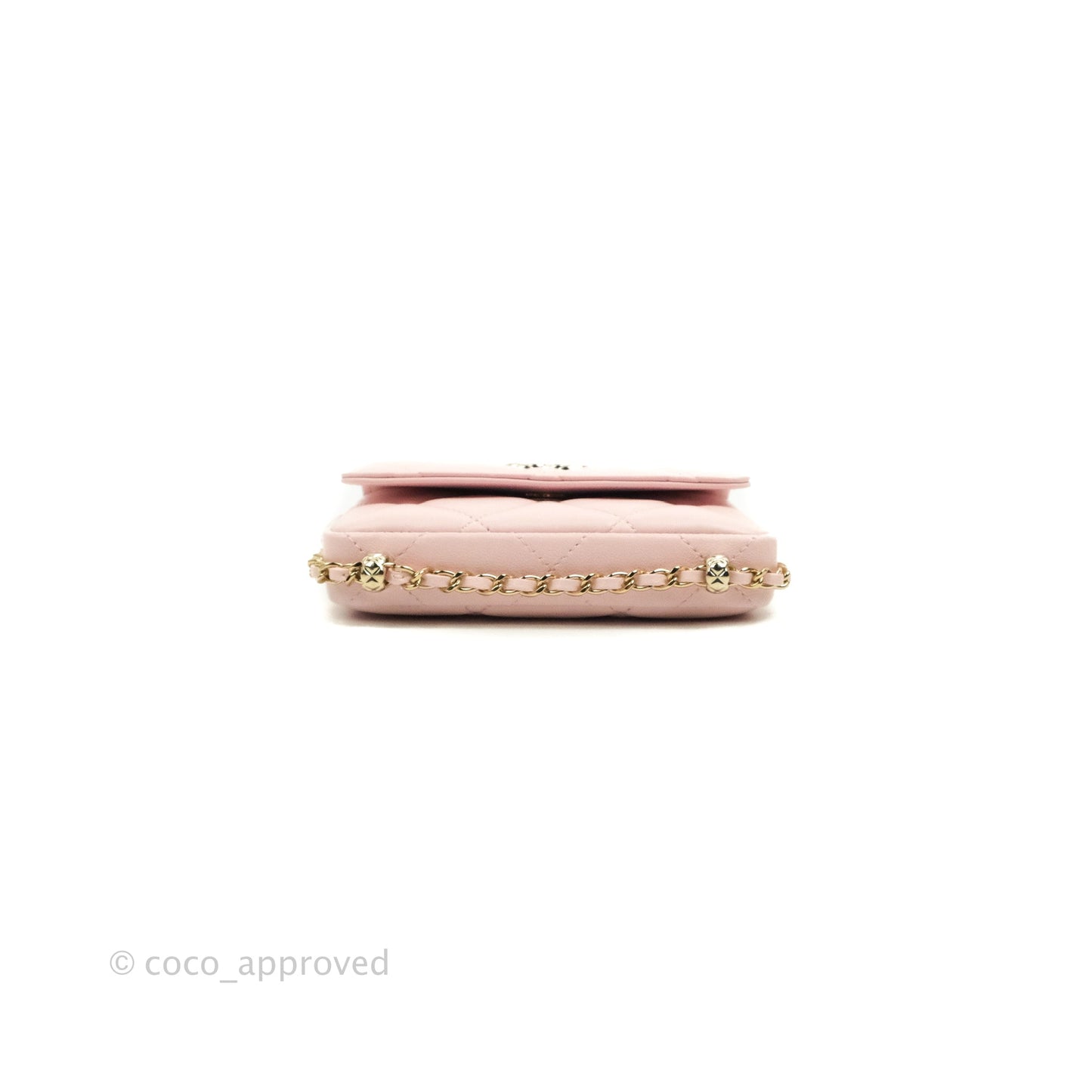 Chanel Mini Clutch With Chain Pink Lambskin Gold Hardware