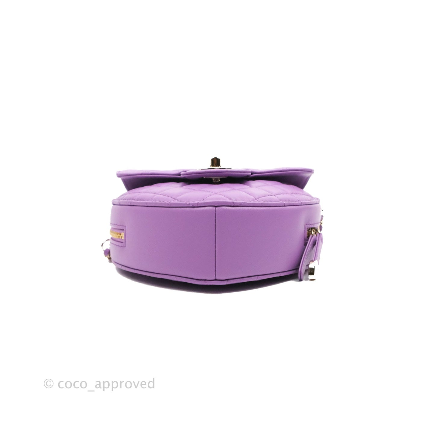 Chanel Large Heart Bag Purple Lambskin Gold Hardware 22S
