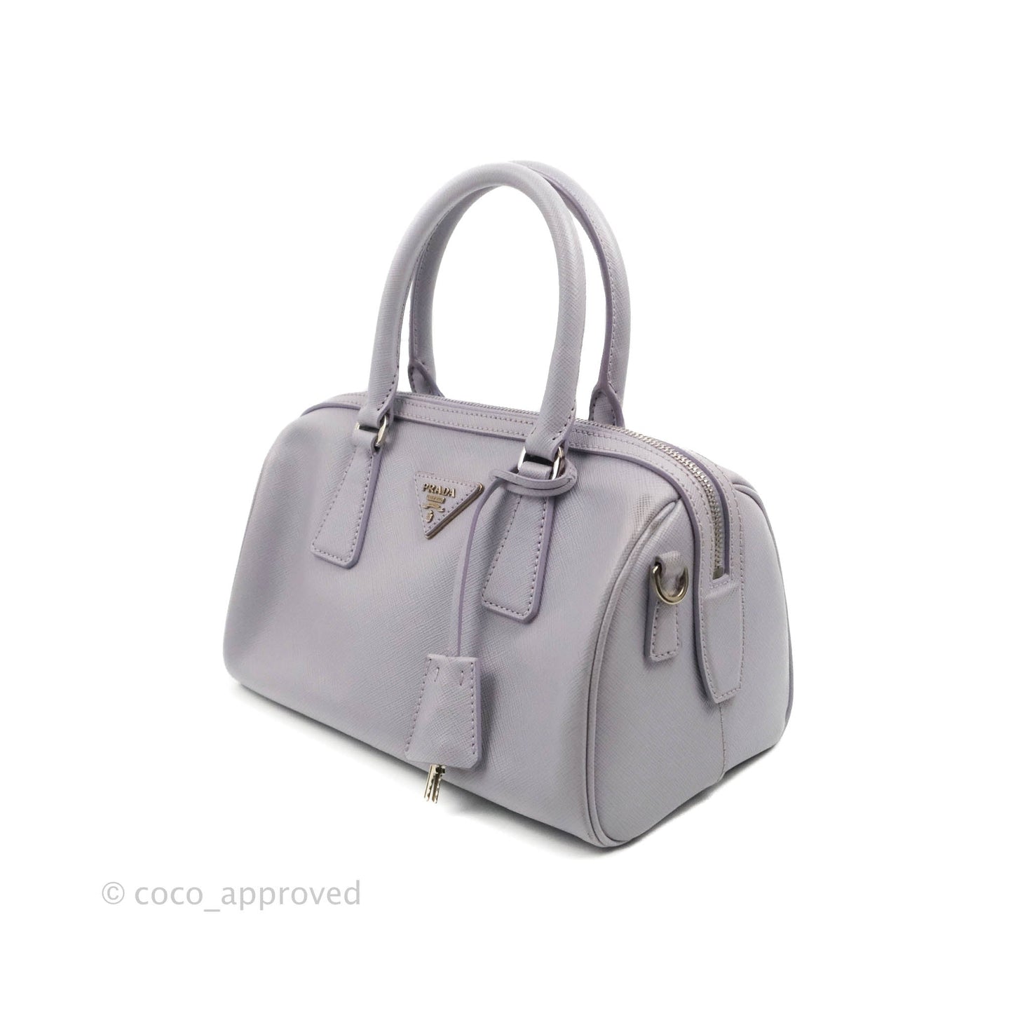 Prada Lilac Lux Convertible Boston Saffiano Leather Mini