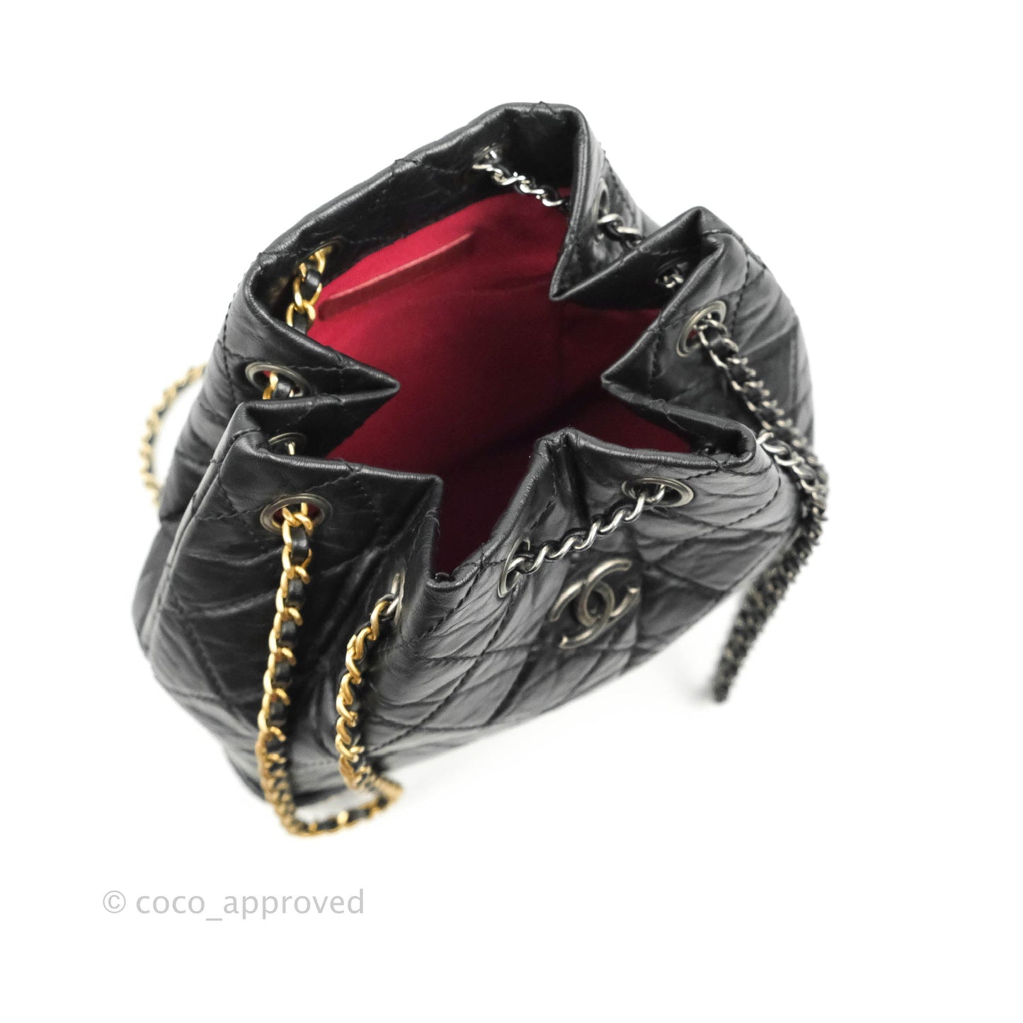 Chanel Small Gabrielle Backpack Black Aged Calfskin