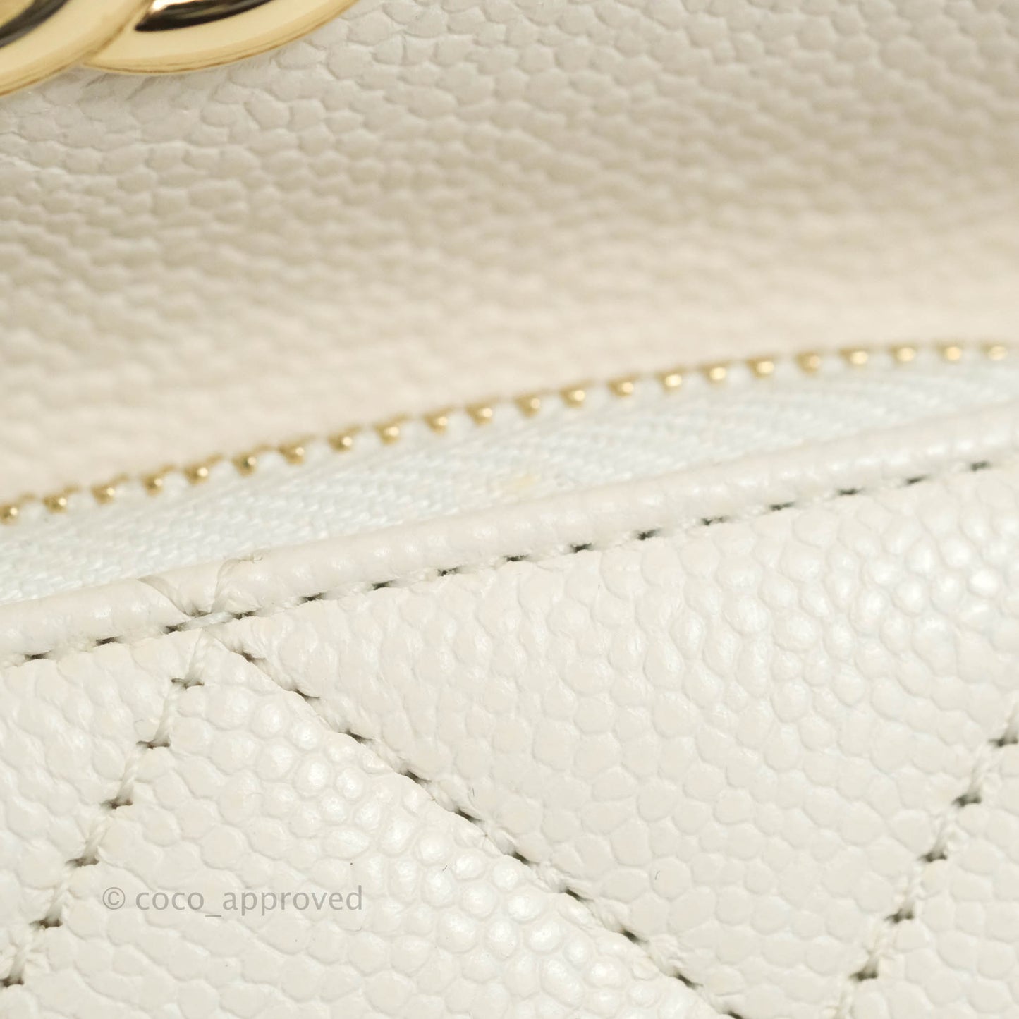 Chanel Business Affinity Drawstring Bucket Bag White Caviar Gold Hardware