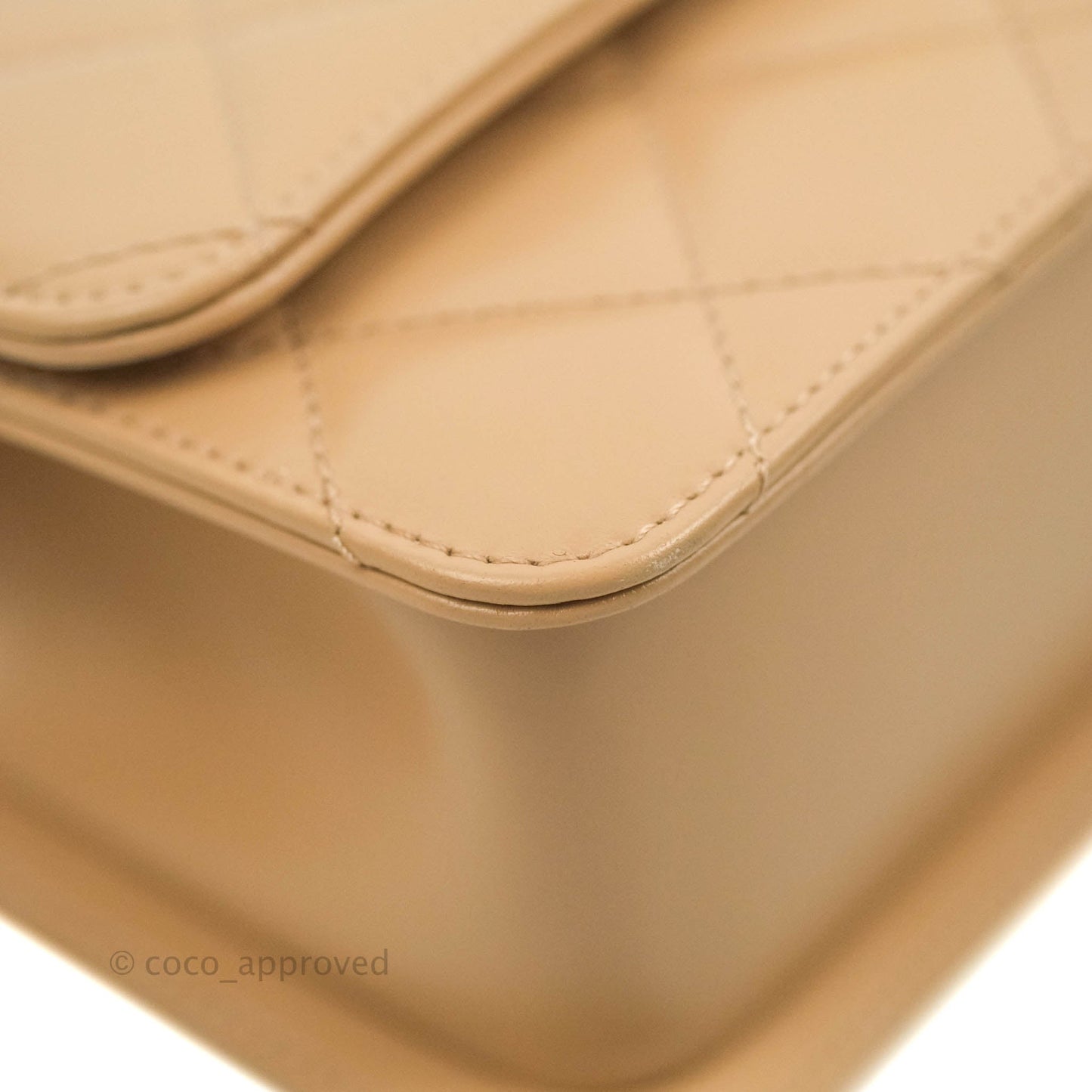 Chanel Quilted Mini Perfect Fit Adjustable Beige Calfskin Gold Hardware 21A
