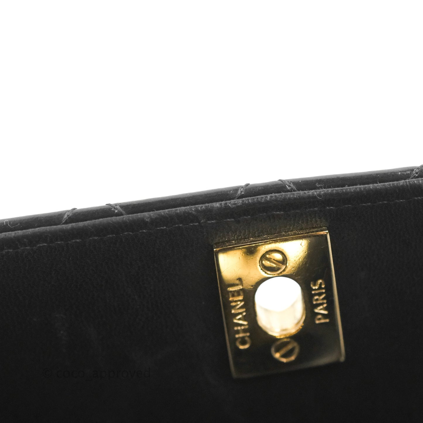 Chanel Mini Flap Clutch with Chain Black Gold Hardware