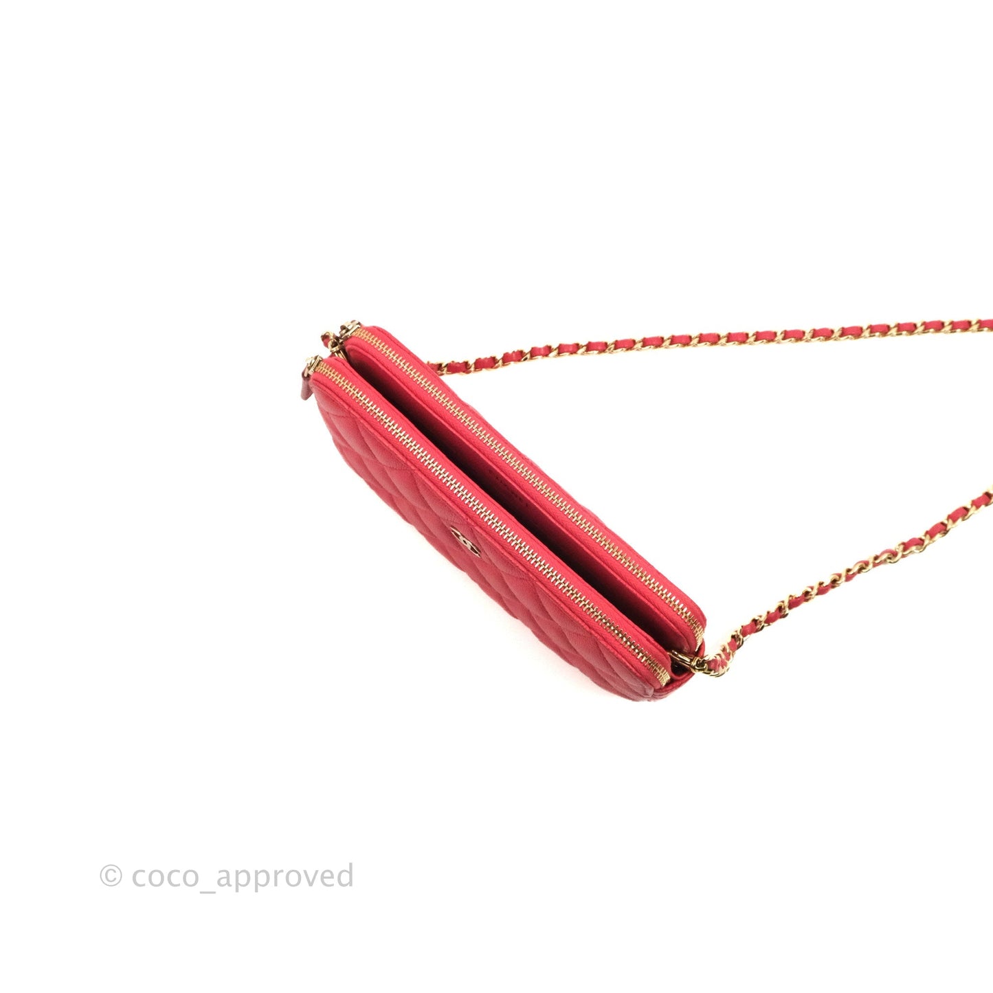 Chanel Quilted Clutch With Chain Pink Caviar Gold Hardware