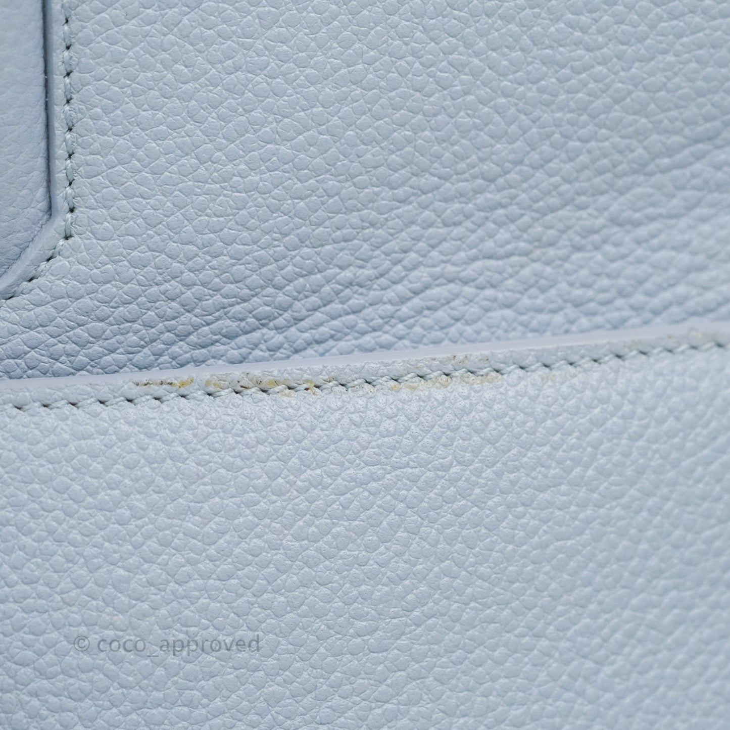 Saint Laurent Small Cabas Rive Gauche Bag Grained Calfskin Baby Blue Silver Hardware