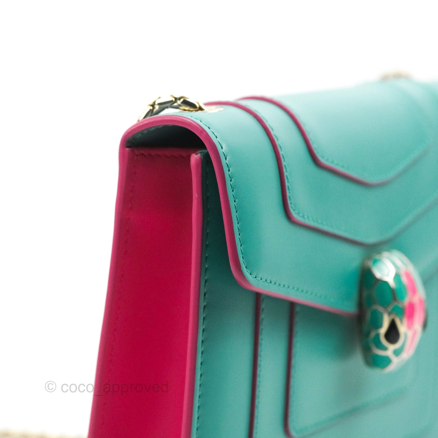 Bvlgari Serpenti Forever Small Crossbody Bag Green Gold Hardware