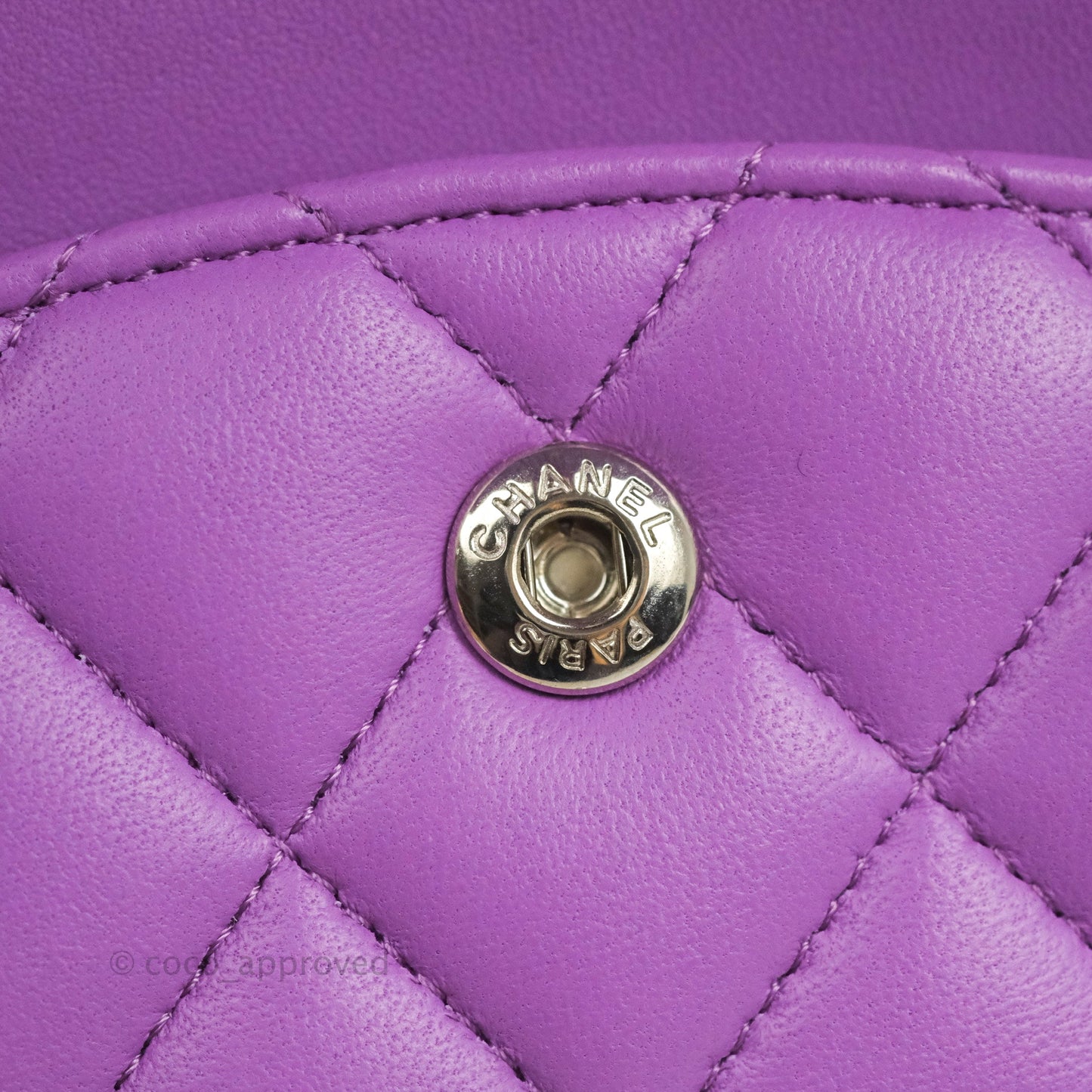 Chanel Classic M/L Medium Flap Quilted Purple Lambskin Silver Hardware 20C