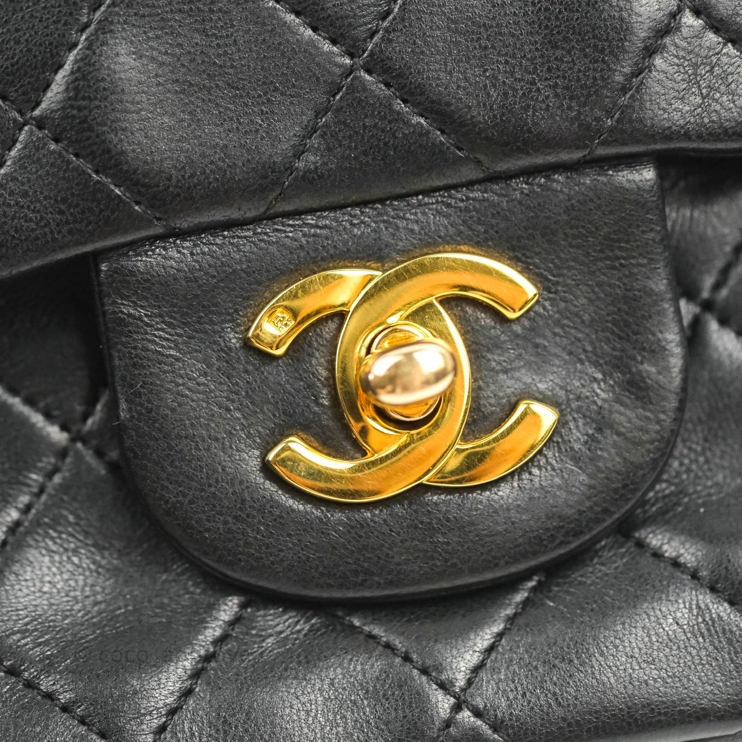 Chanel Classic Vintage Small Flap Black Lambskin 24K Gold Hardware