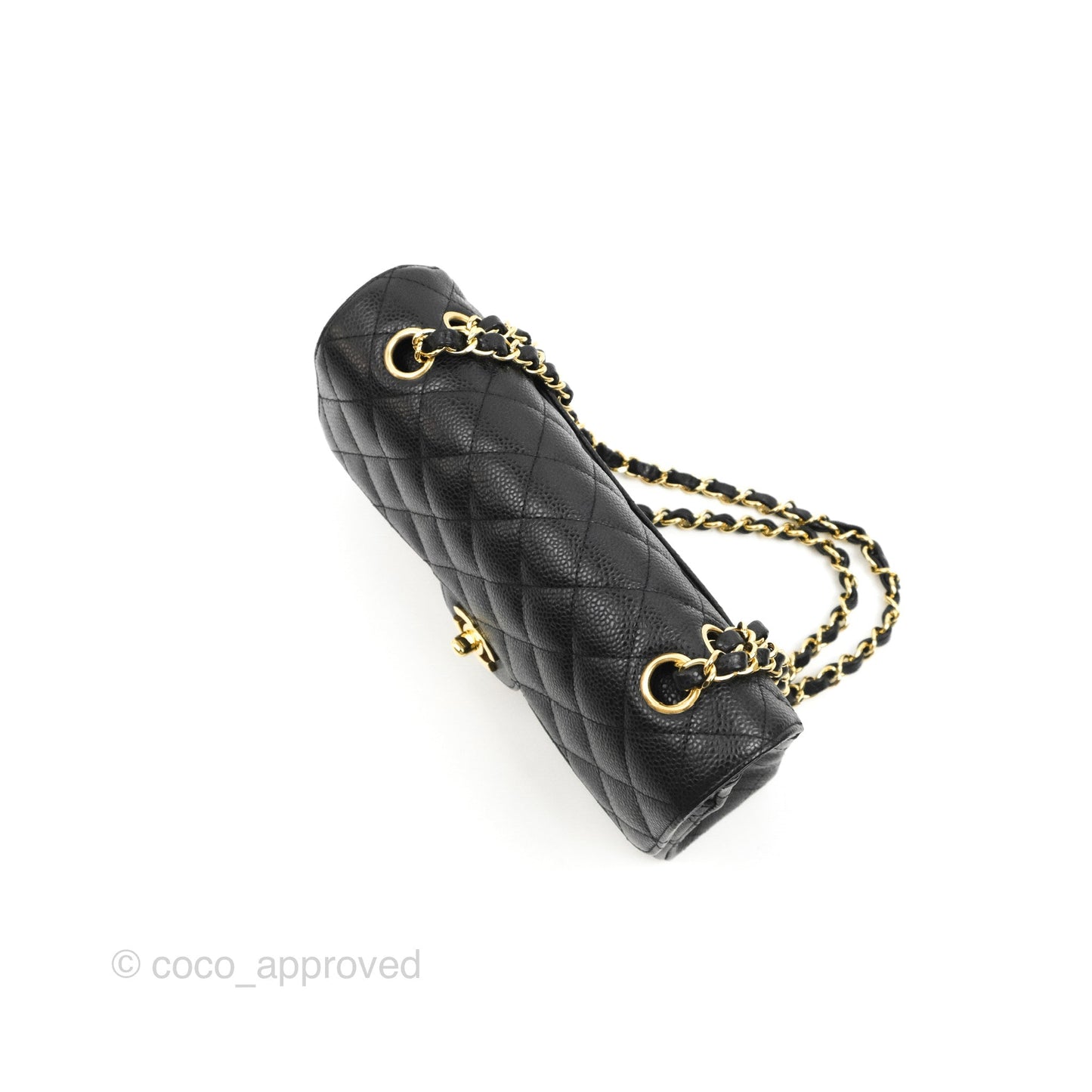 Chanel Small Classic Quilted Flap Black Caviar Gold Hardware