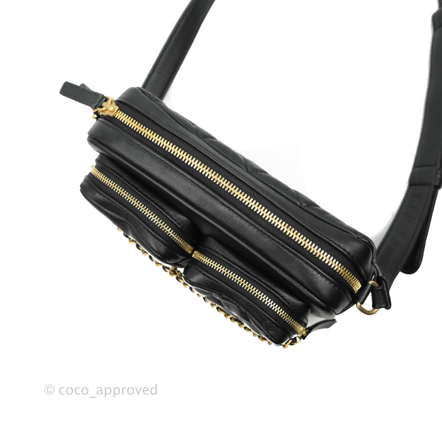 Chanel Quilted Small Camera Case Black Calfskin