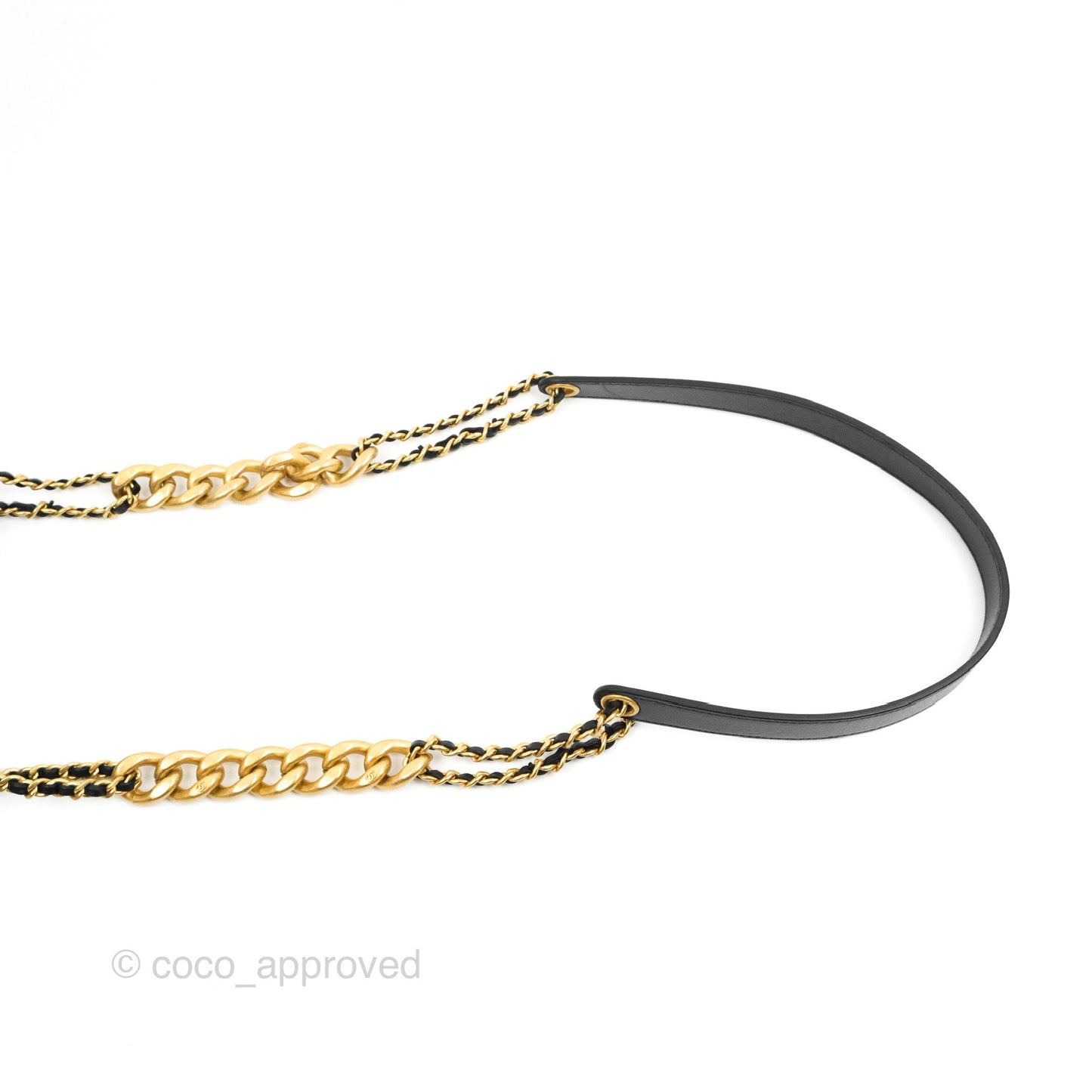Chanel Flap Chain Bag Black Shiny Calfskin Aged Gold Hardware