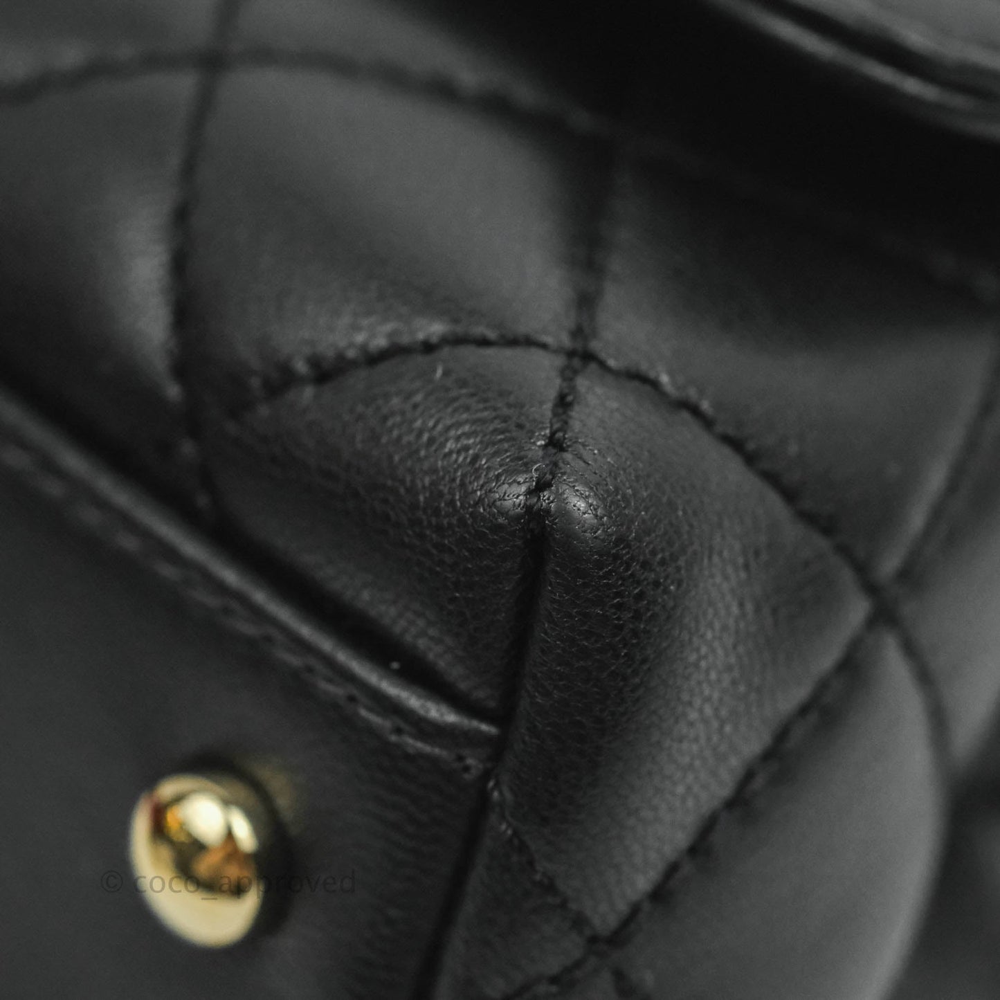 Chanel Quilted Mini Rainbow Coco Handle Bag Lambskin Black Gold Hardware