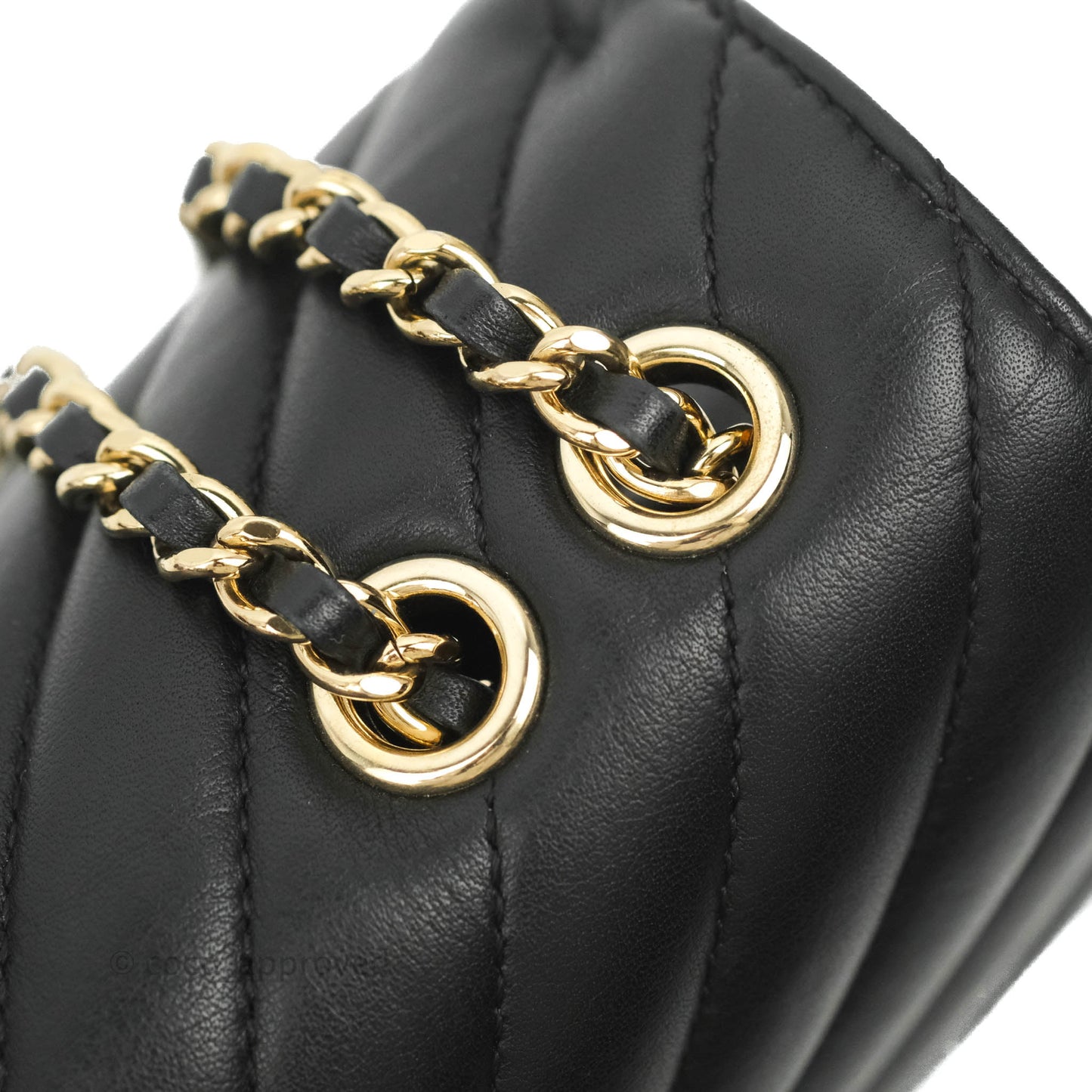 Chanel Small Statement Chevron Flap Bag Black Gold Hardware