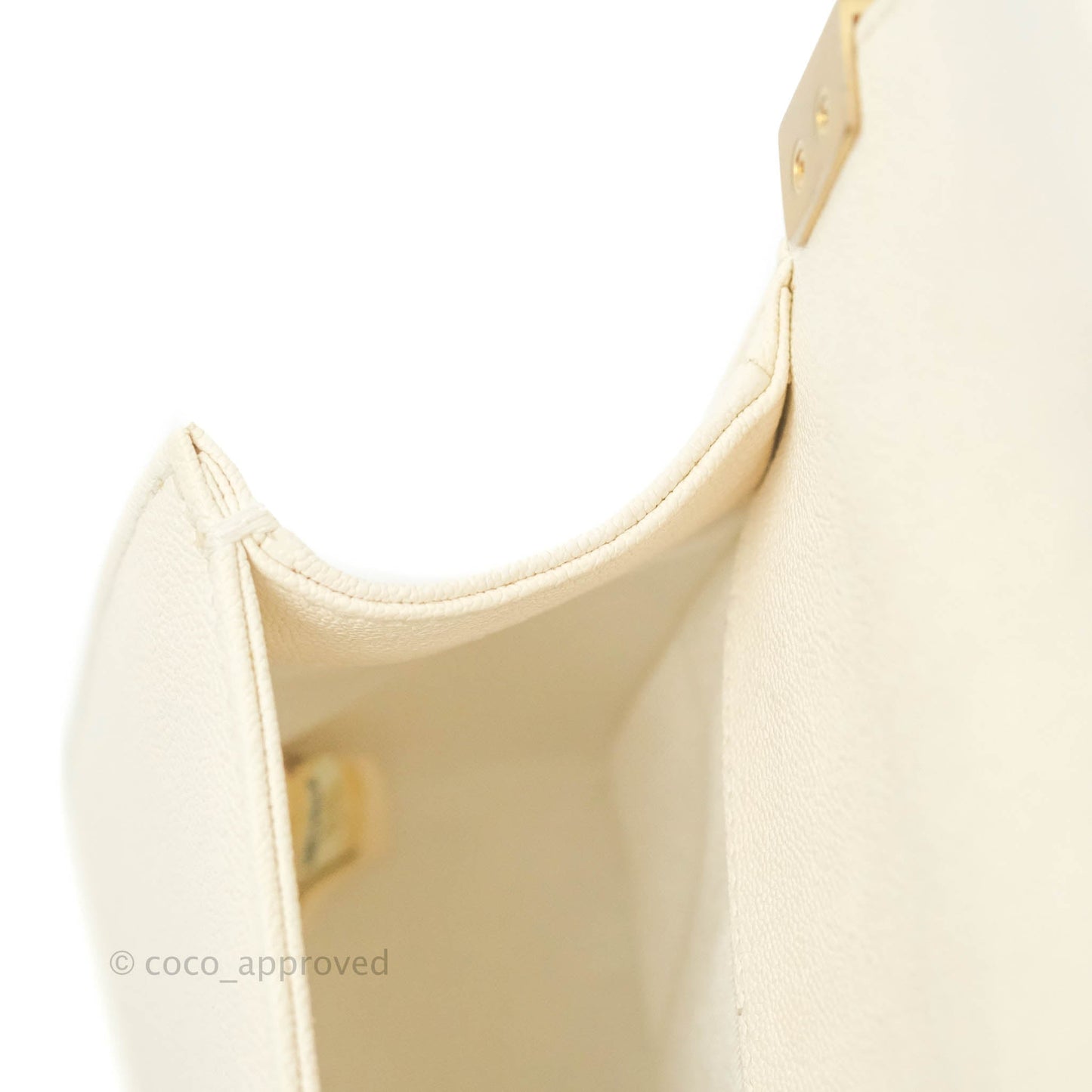 Chanel Boy Small Quilted White Caviar Aged Gold Hardware