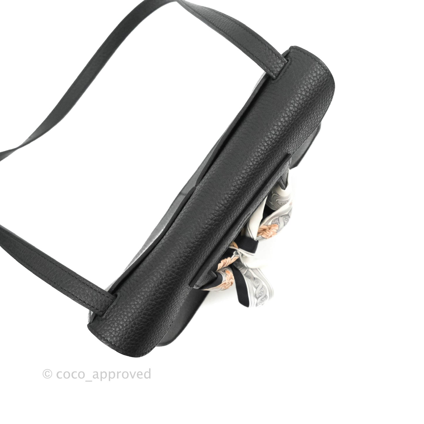 Hermès Halzan 25 Black Gold Hardware With Twilly