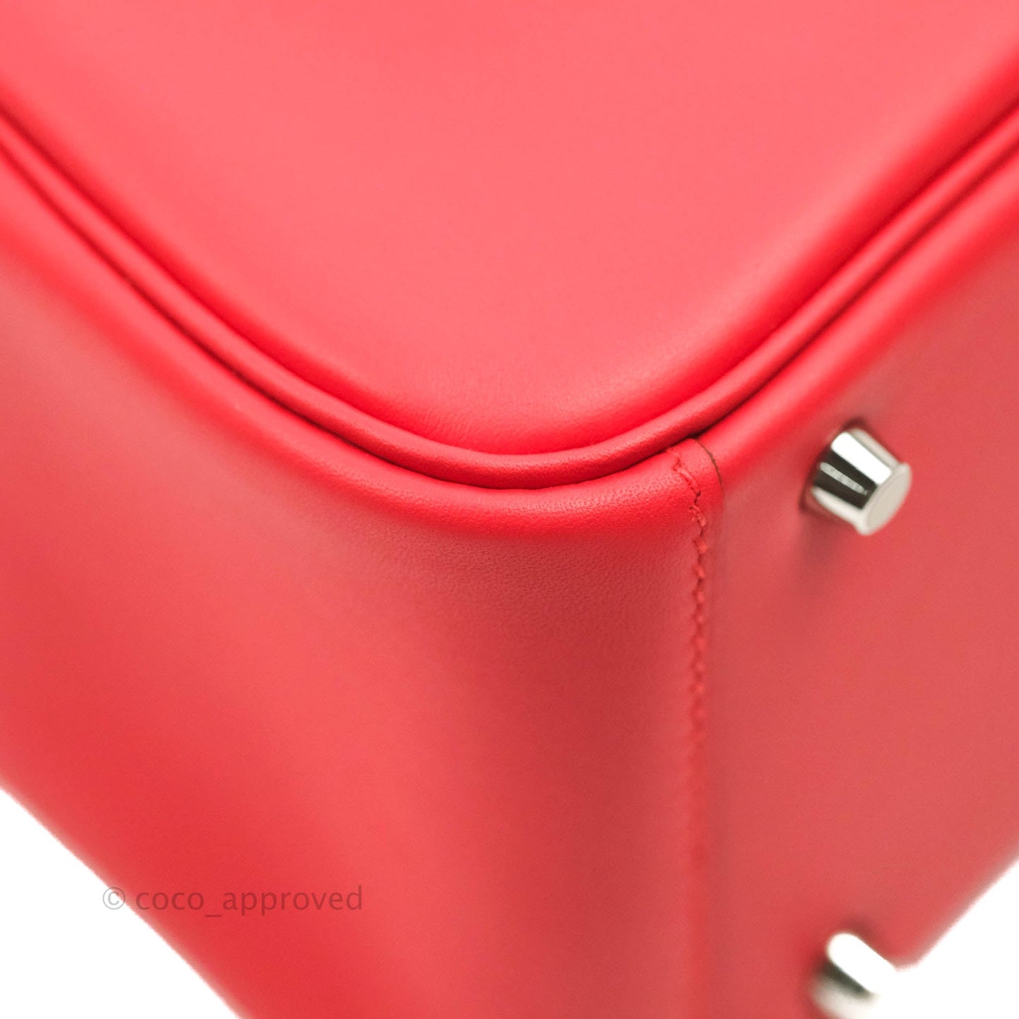 Hermès Mini Lindy 20 Red Swift Palladium Hardware
