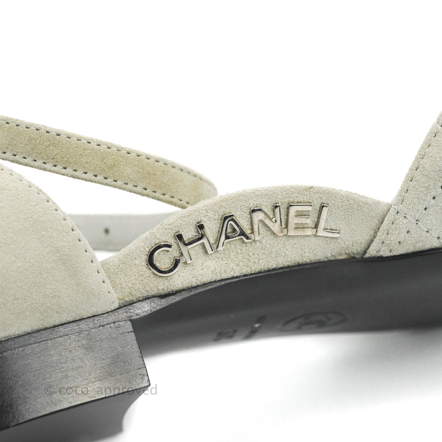 Chanel Suede Ballerina With Heels Grey Black Size 37C