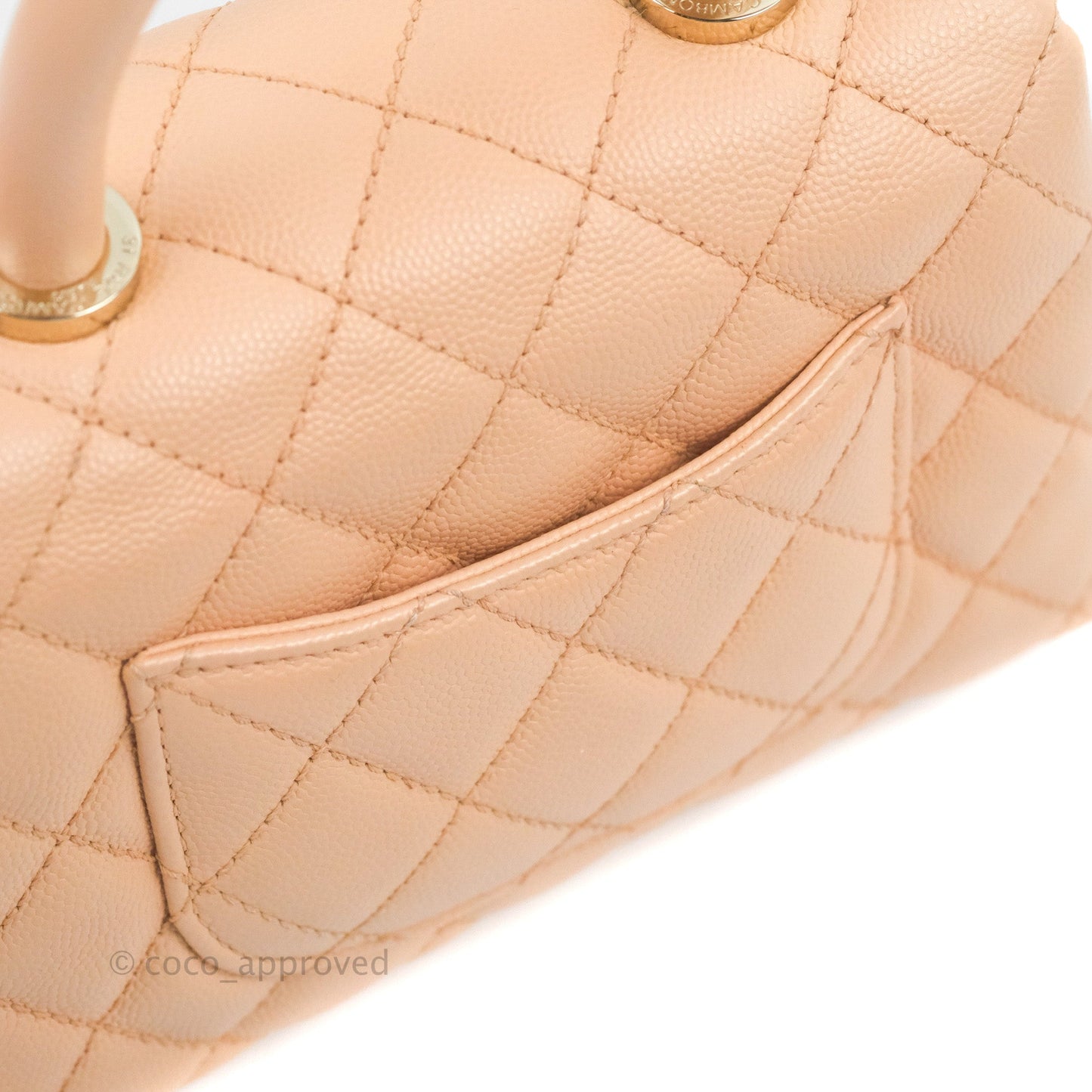 Chanel Mini Coco Handle Quilted Light Pink Caviar Gold Hardware