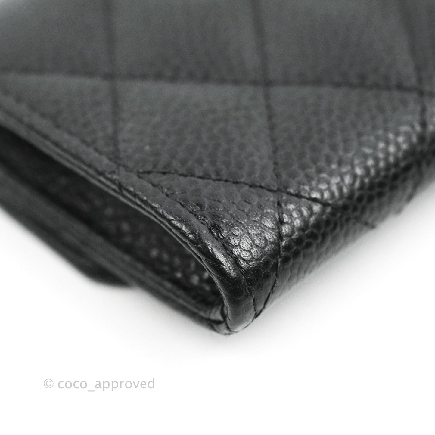 Chanel Quilted Flap Card Holder Black Caviar Gold Hardware