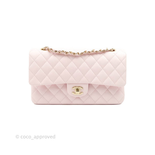 Chanel Classic M/L Medium Flap Quilted Pink Caviar Gold Hardware 22P