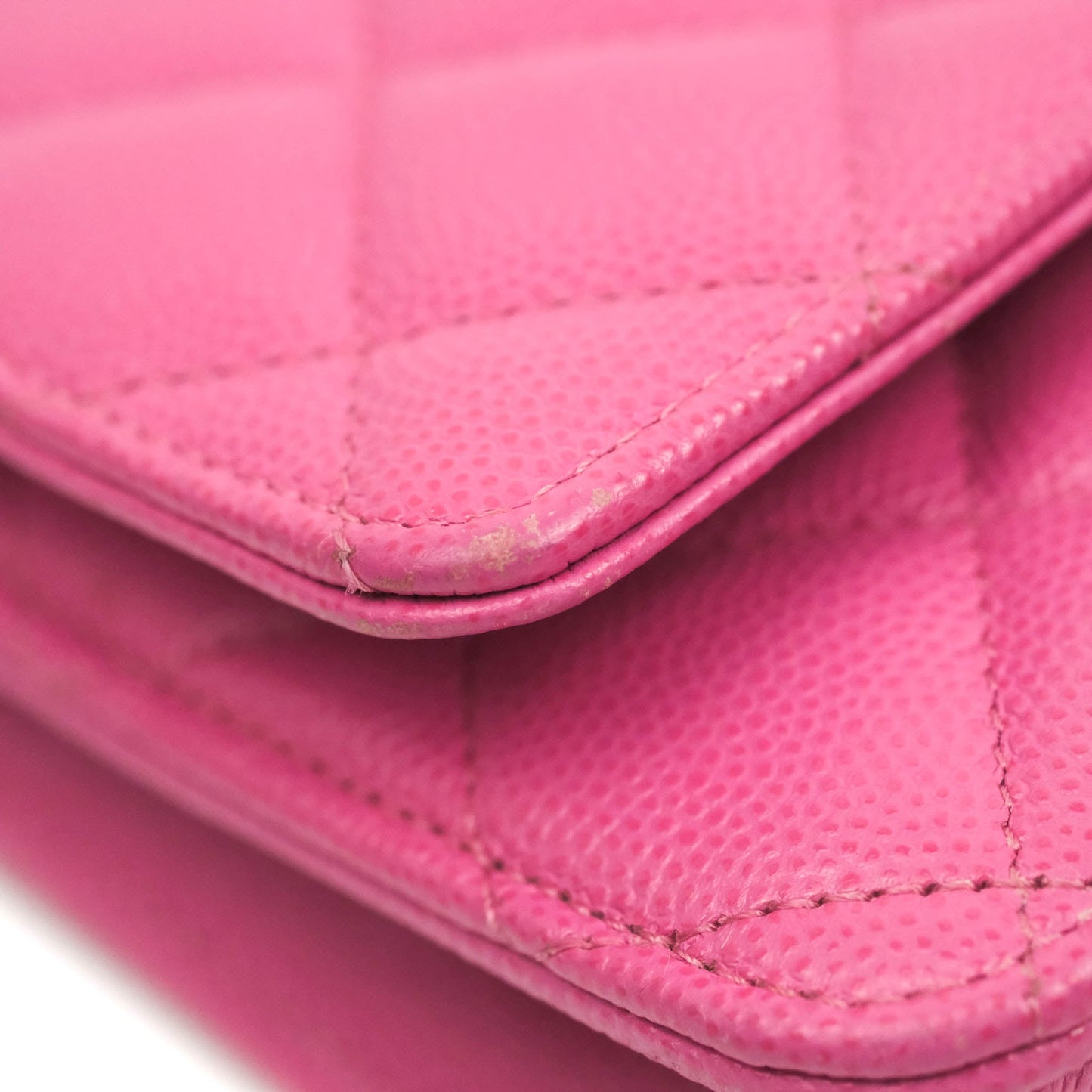 Chanel Quilted Wallet on Chain WOC Pink Caviar Gold Hardware