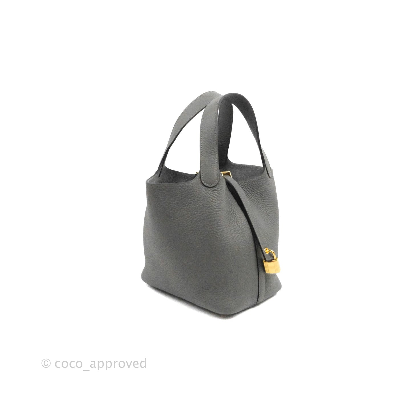 Hermès Picotin Lock 18 Gris Meyer 0L Clemence Gold Hardware