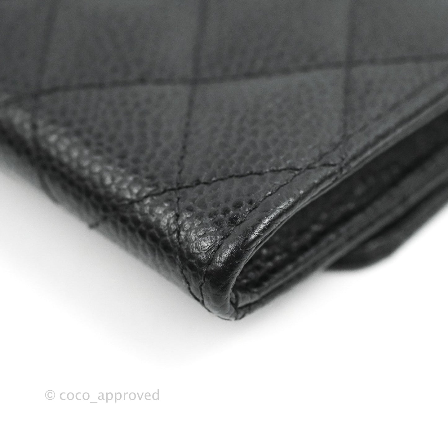 Chanel Quilted Flap Card Holder Black Caviar Gold Hardware