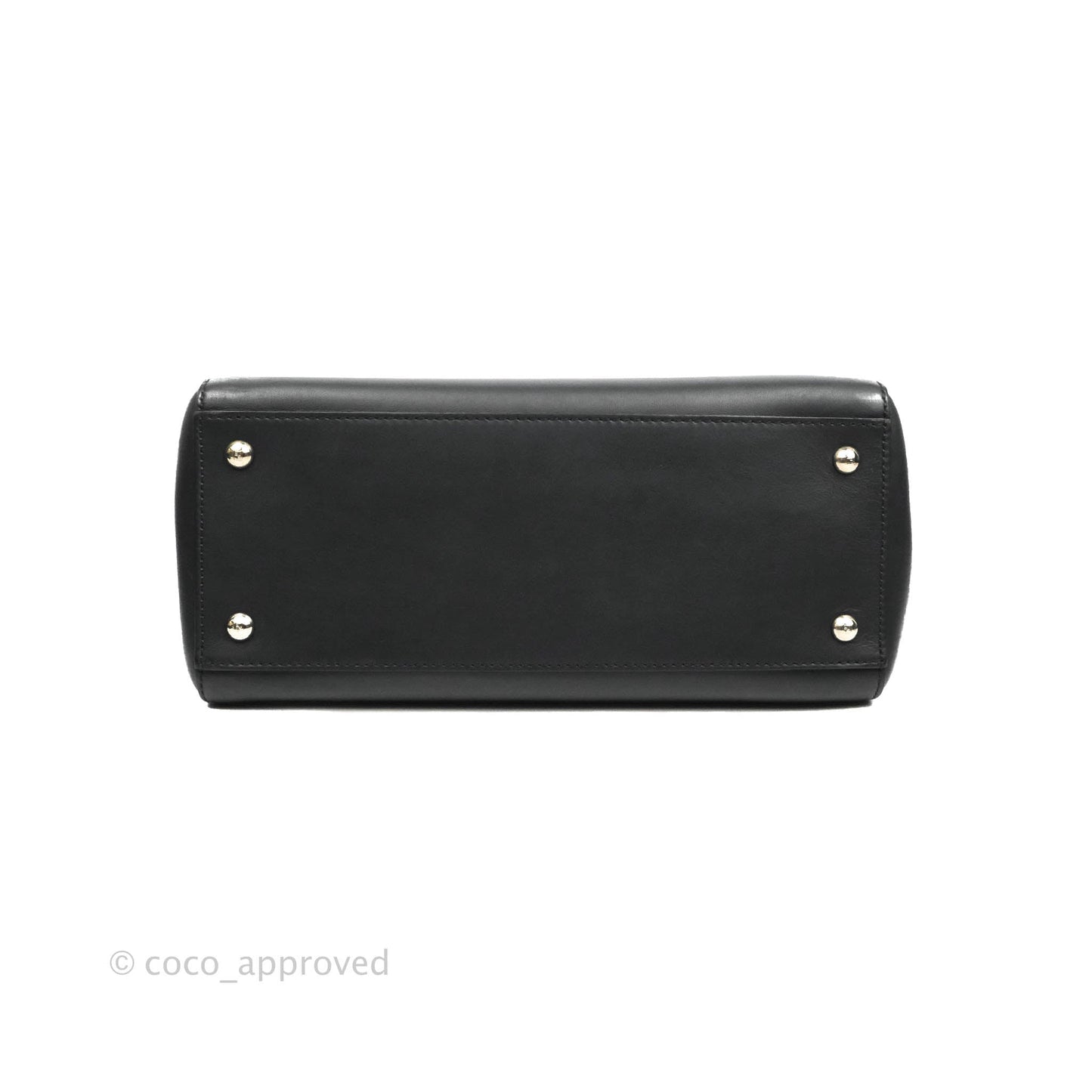 Fendi DotCom Satchel Bag Black Royal Blue Calfskin