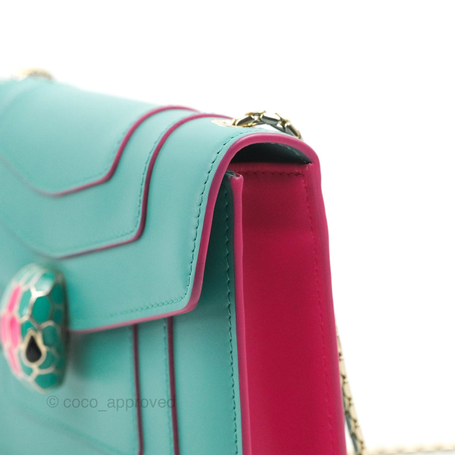 Bvlgari Serpenti Forever Small Crossbody Bag Green Gold Hardware
