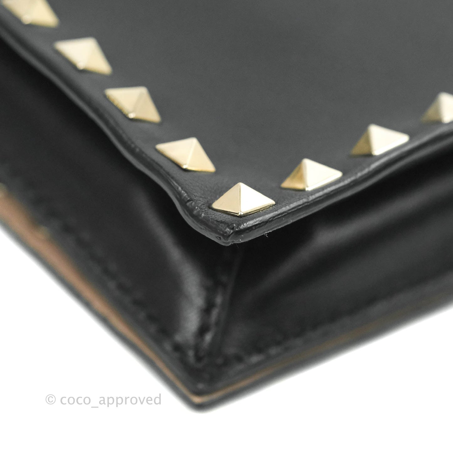 Valentino Nappa Rockstud Wristlet Clutch Black
