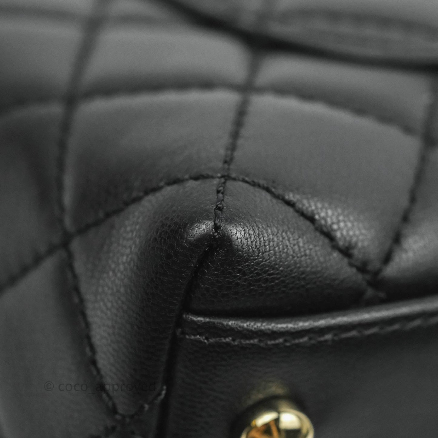 Chanel Quilted Mini Rainbow Coco Handle Bag Lambskin Black Gold Hardware
