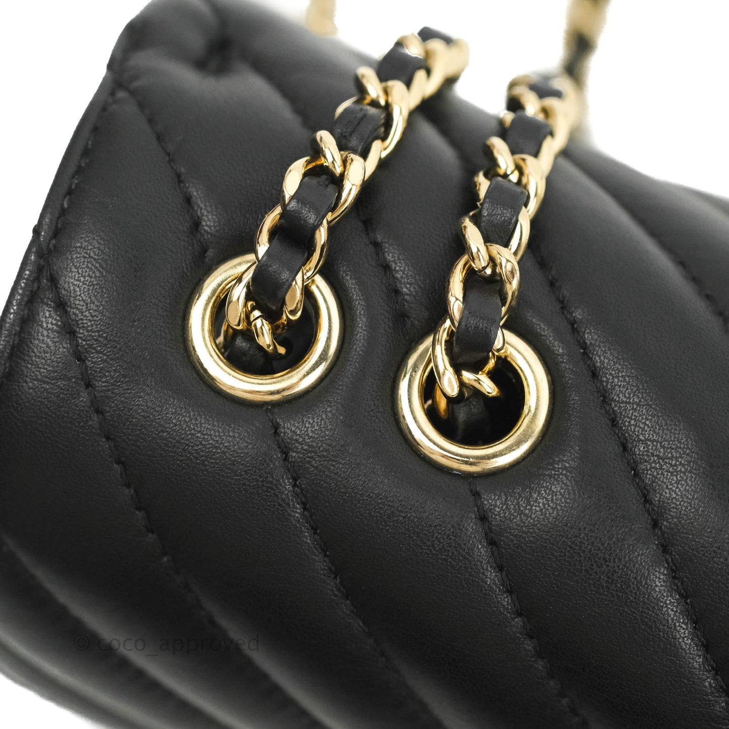 Chanel Small Statement Chevron Flap Bag Black Gold Hardware