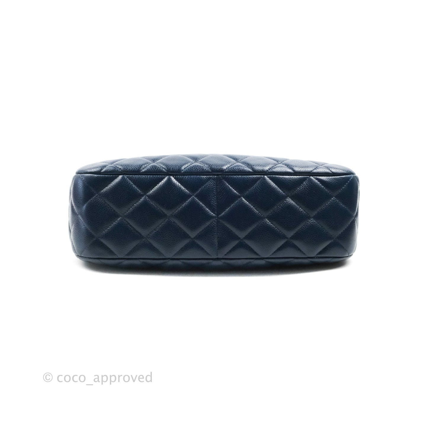 Chanel Quilted Large Classic Camera Bag Navy Caviar Silver Hardware