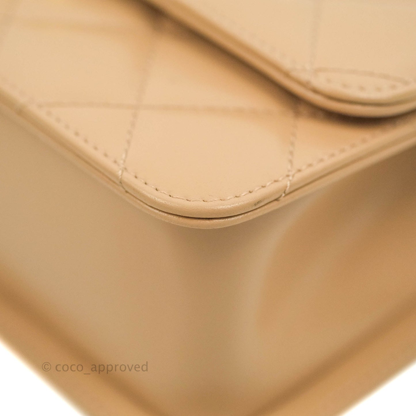 Chanel Quilted Mini Perfect Fit Adjustable Beige Calfskin Gold Hardware 21A