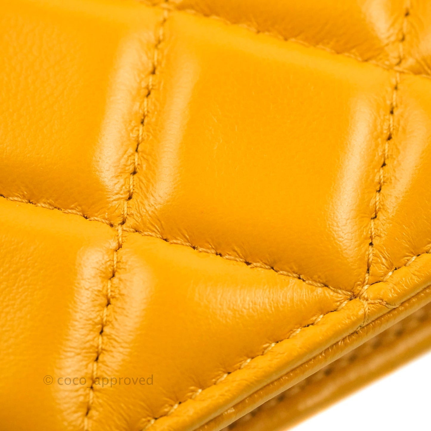 Chanel Quilted Classic Chain Around WOC Yellow Lambskin Aged Gold Hardware