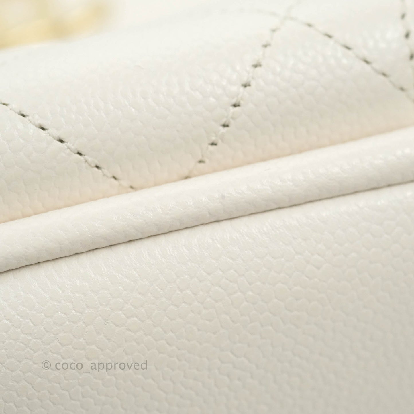Chanel Business Affinity Drawstring Bucket Bag White Caviar Gold Hardware