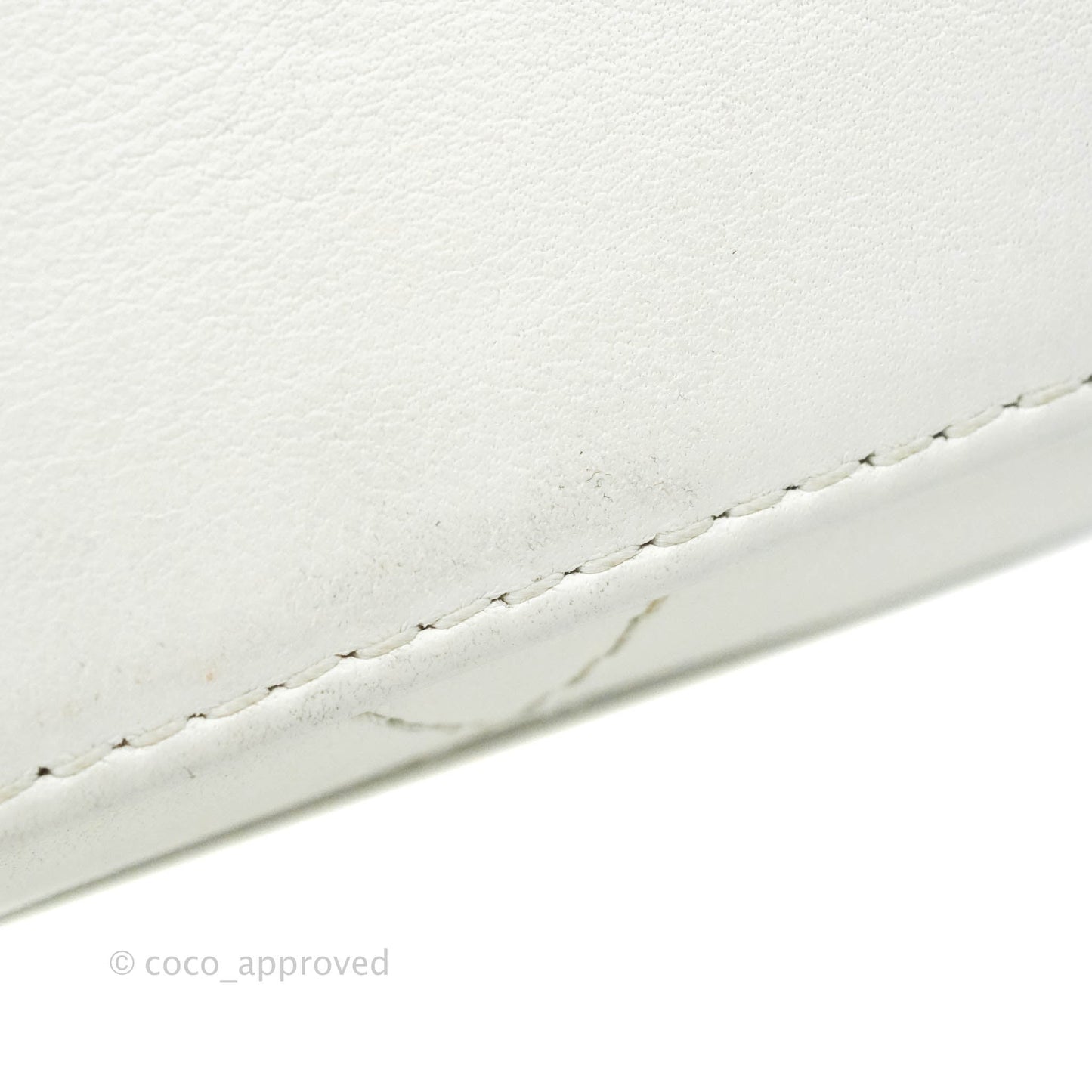 Chanel Flap Bag White Calfskin Gold Hardware 19S