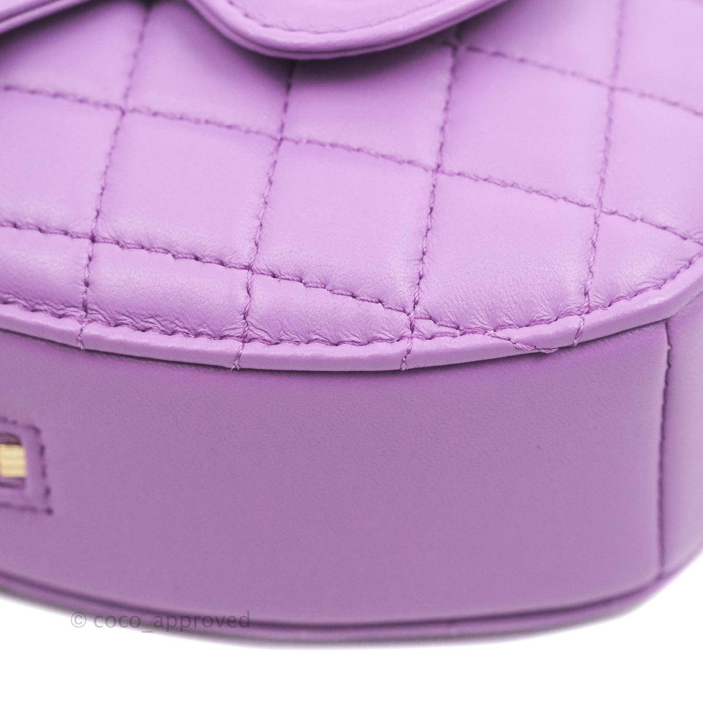 Chanel Large Heart Bag Purple Lambskin Gold Hardware 22S