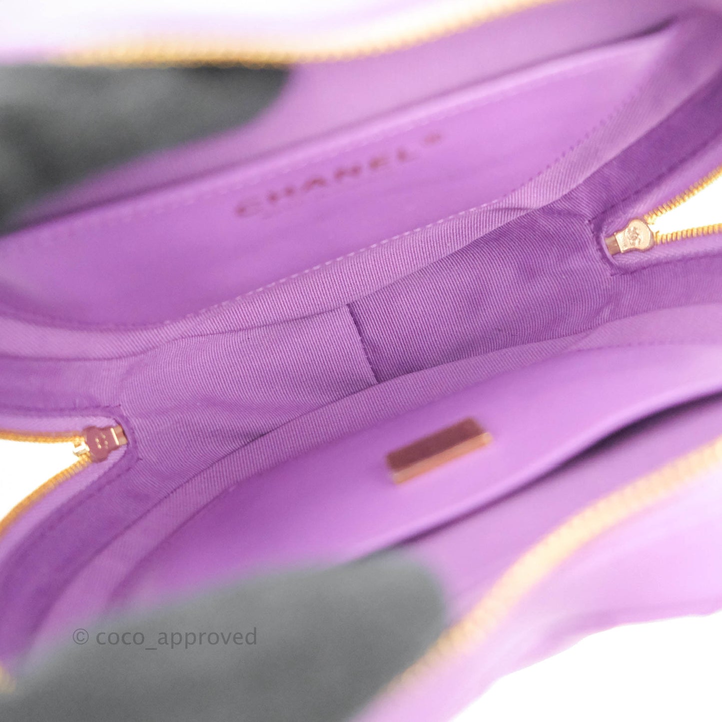 Chanel Large Heart Bag Purple Lambskin Gold Hardware 22S