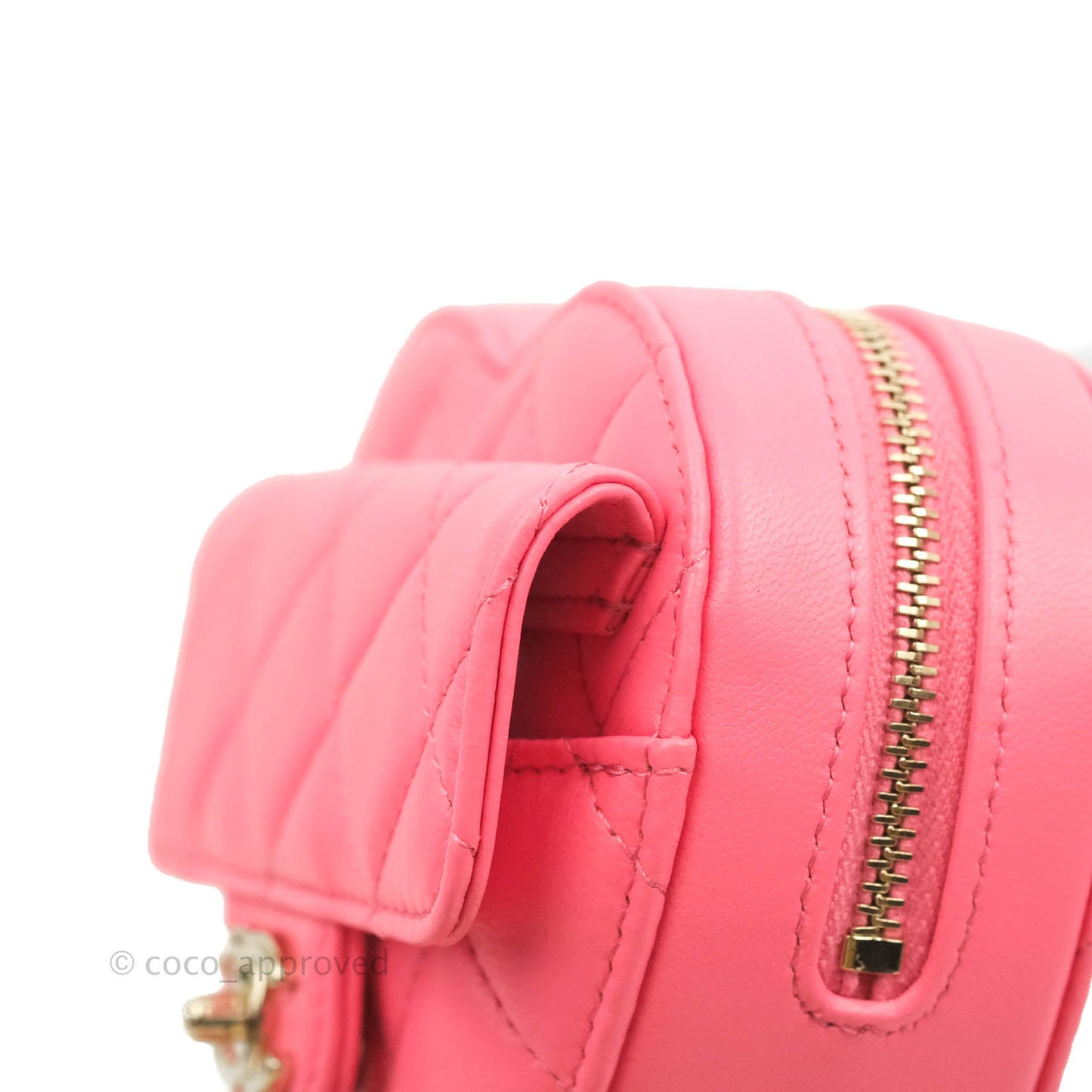 Chanel Mini Heart Belt Bag Pink Lambskin Gold Hardware 22S