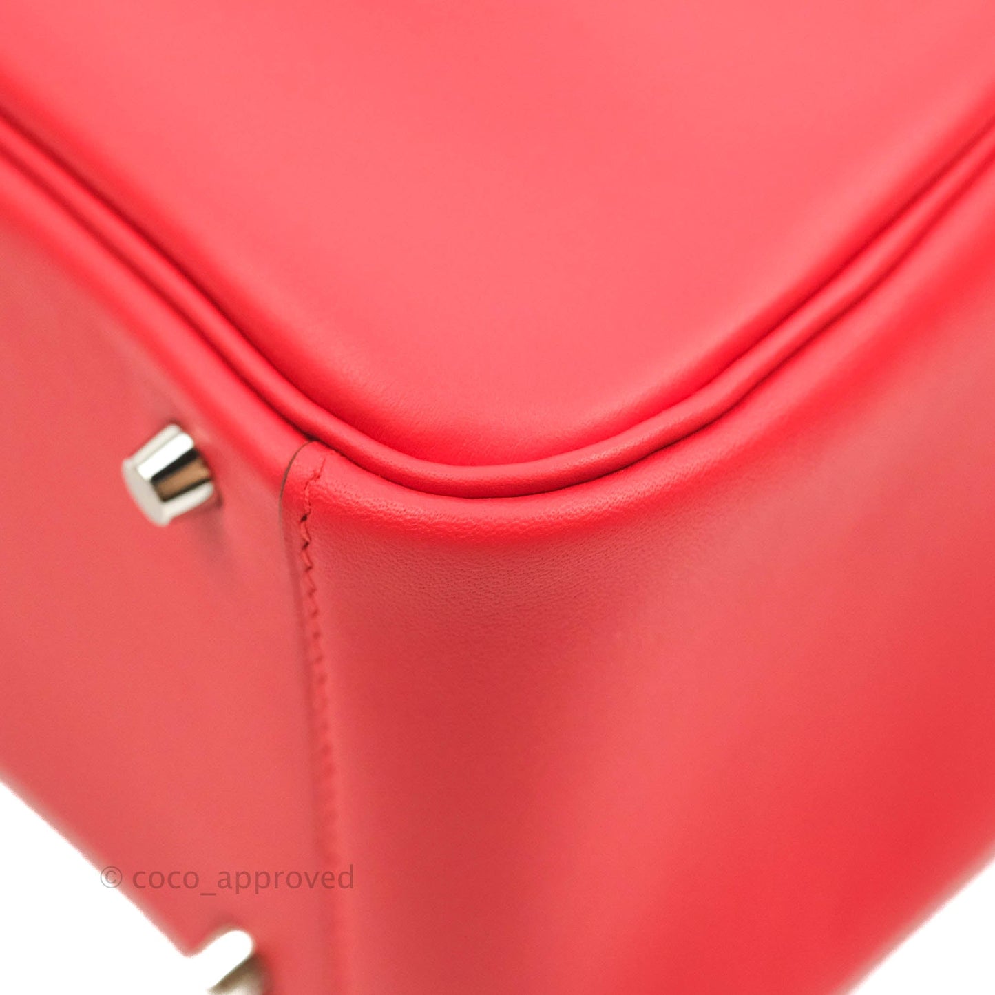 Hermès Mini Lindy 20 Red Swift Palladium Hardware