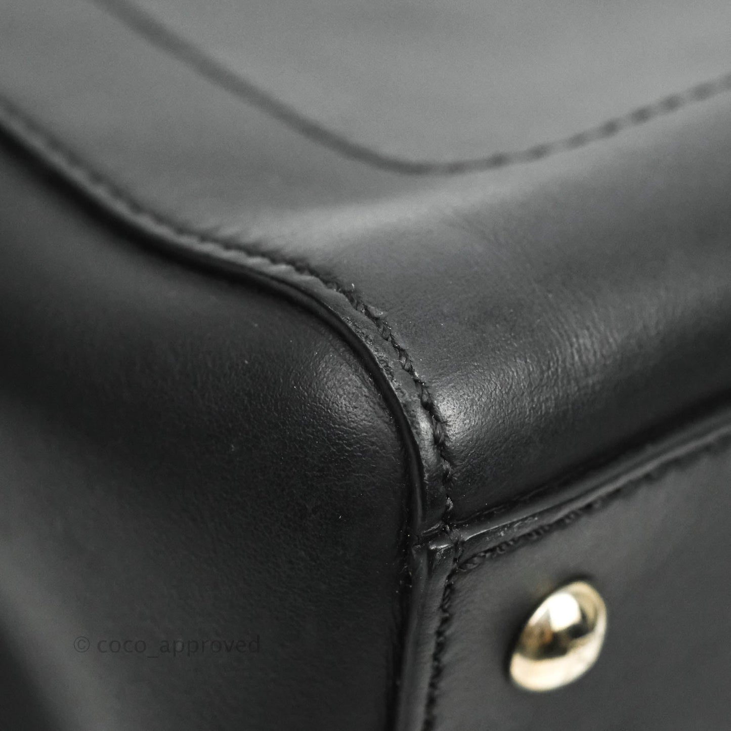 Fendi DotCom Satchel Bag Black Royal Blue Calfskin