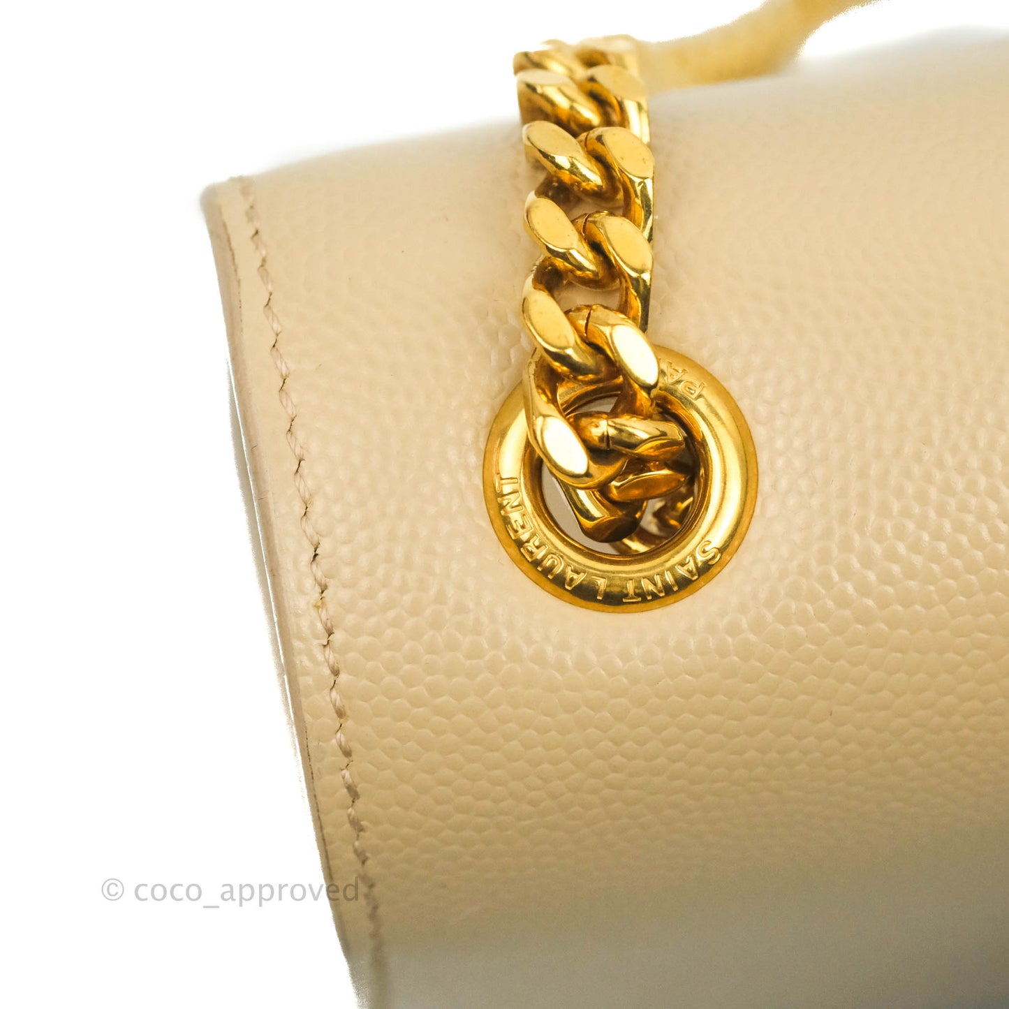 Saint Laurent Beige Kate Small Grained Leather Shoulder Bag Gold Hardware