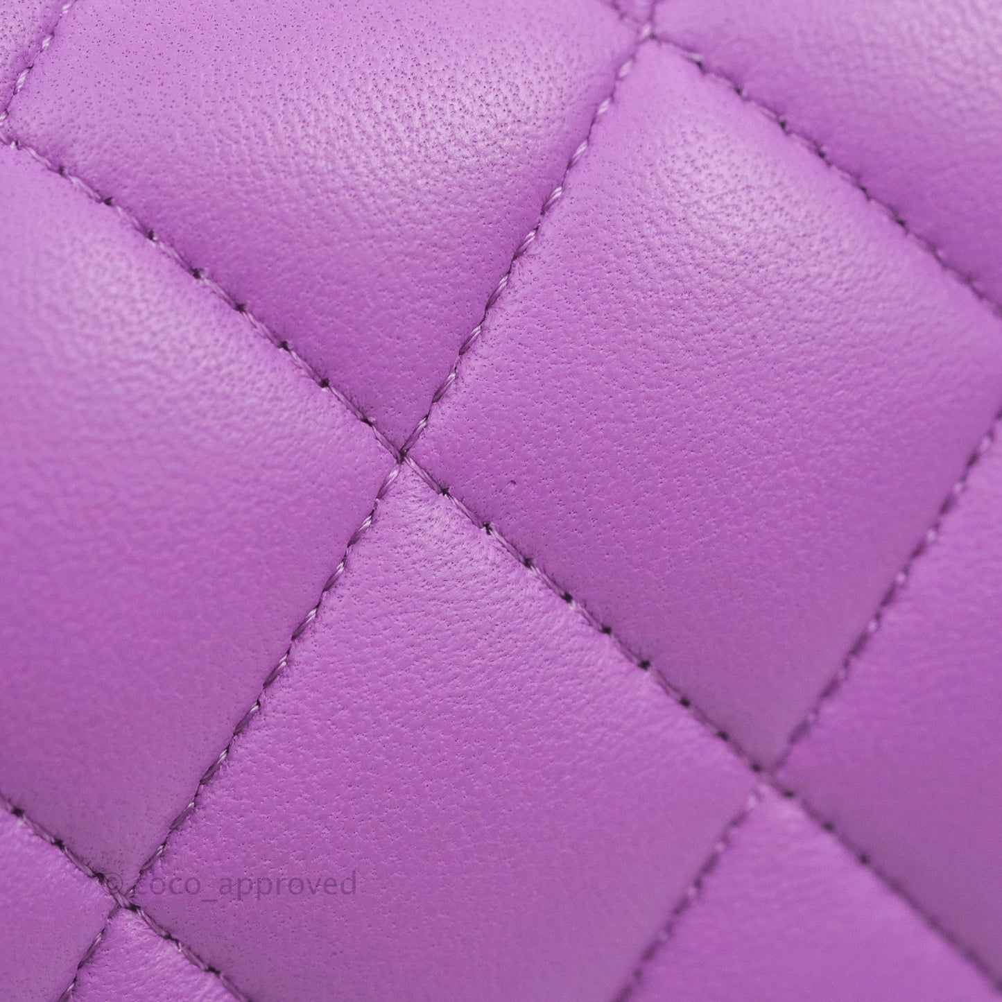 Chanel Classic M/L Medium Flap Quilted Purple Lambskin Silver Hardware 20C