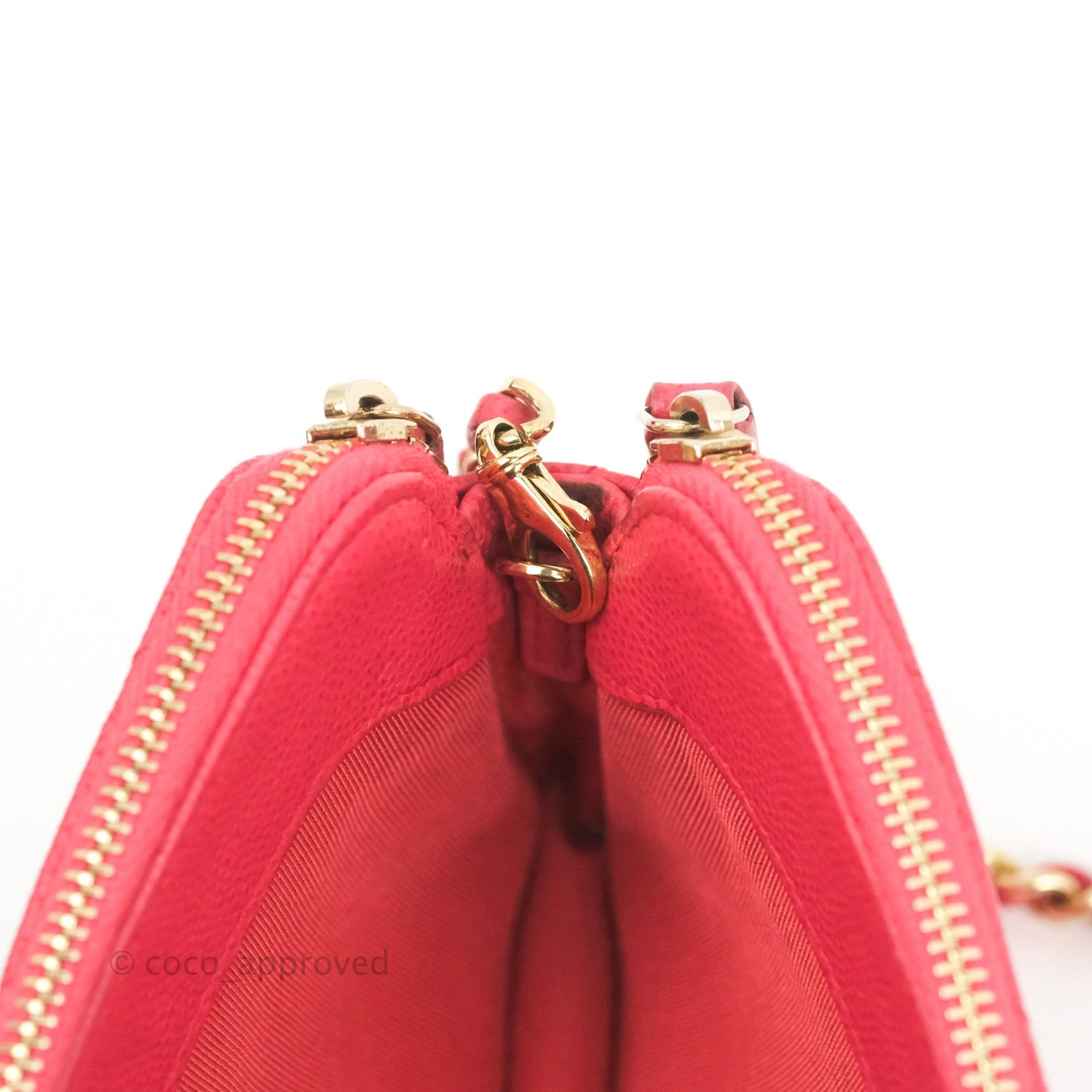 Chanel Quilted Clutch With Chain Pink Caviar Gold Hardware