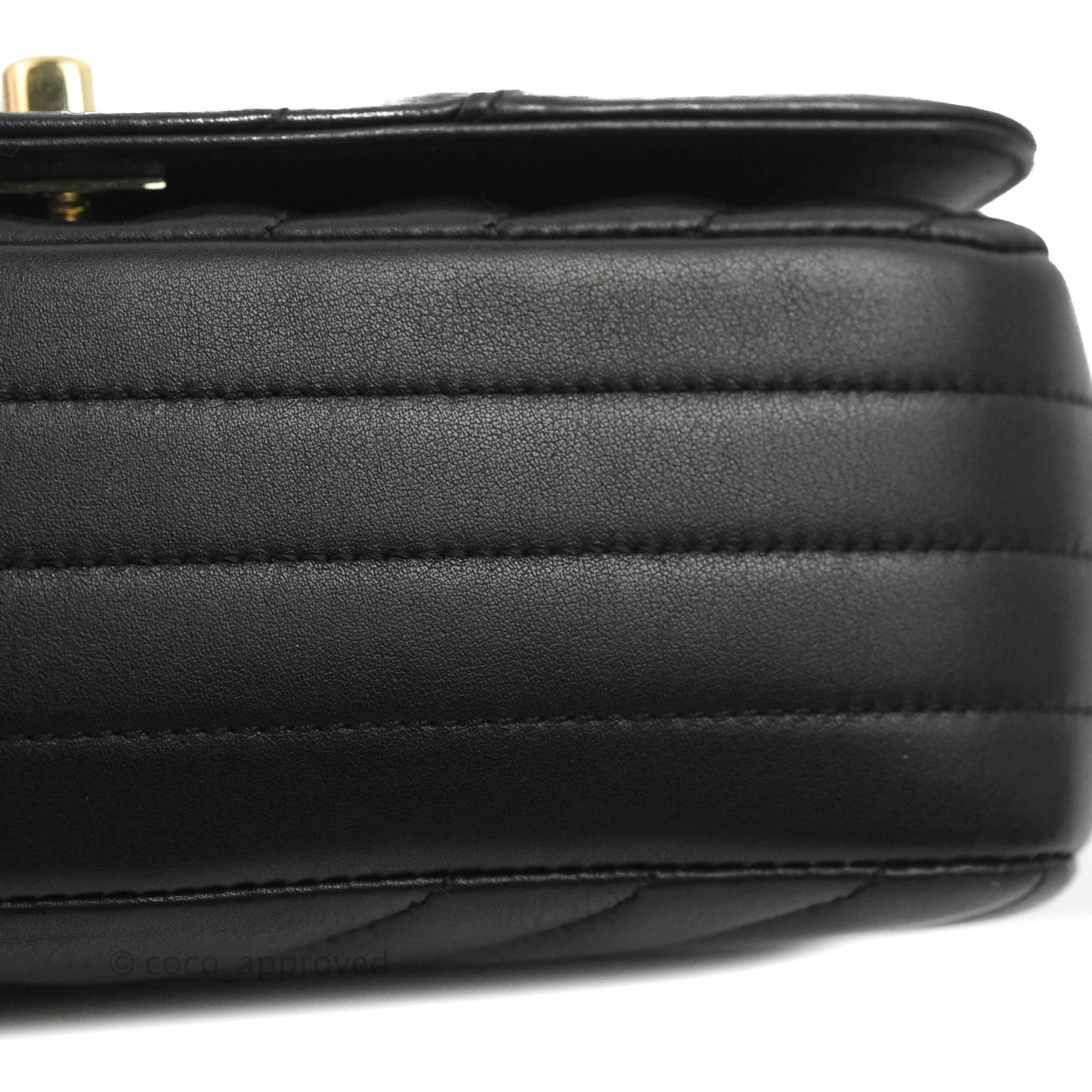 Chanel Small Statement Chevron Flap Bag Black Gold Hardware