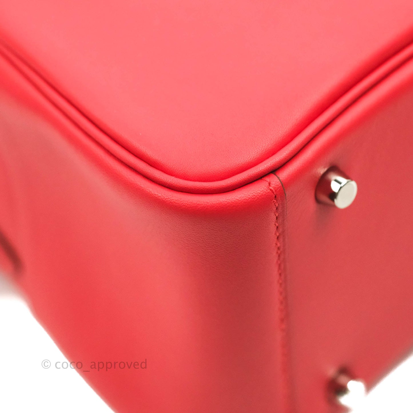 Hermès Mini Lindy 20 Red Swift Palladium Hardware